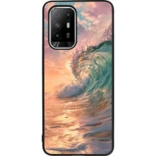OPPO F19 Pro+ Case Hülle - Silikon schwarz Wave Sunset