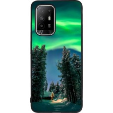 OPPO F19 Pro+ Case Hülle - Silikon schwarz Winter 22 Northern Lights