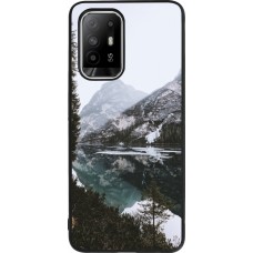OPPO F19 Pro+ Case Hülle - Silikon schwarz Winter 22 snowy mountain and lake