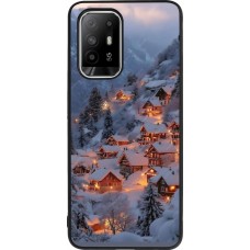 OPPO F19 Pro+ Case Hülle - Silikon schwarz Winter 25 Winter snowy village