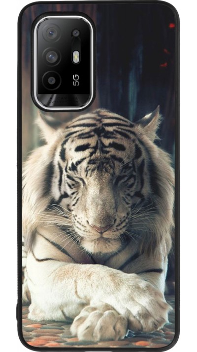 OPPO F19 Pro+ Case Hülle - Silikon schwarz Zen Tiger