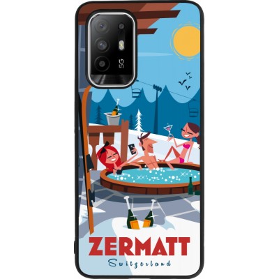 Coque OPPO F19 Pro+ - Silicone rigide noir Zermatt Mountain Jacuzzi