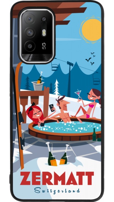 OPPO F19 Pro+ Case Hülle - Silikon schwarz Zermatt Mountain Jacuzzi