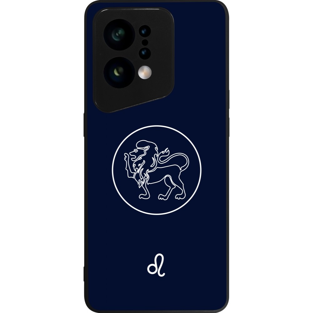 Coque OPPO Find X5 - Silicone rigide noir Astrologie Lion