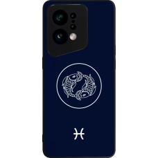 Coque OPPO Find X5 - Silicone rigide noir Astrologie Poissons