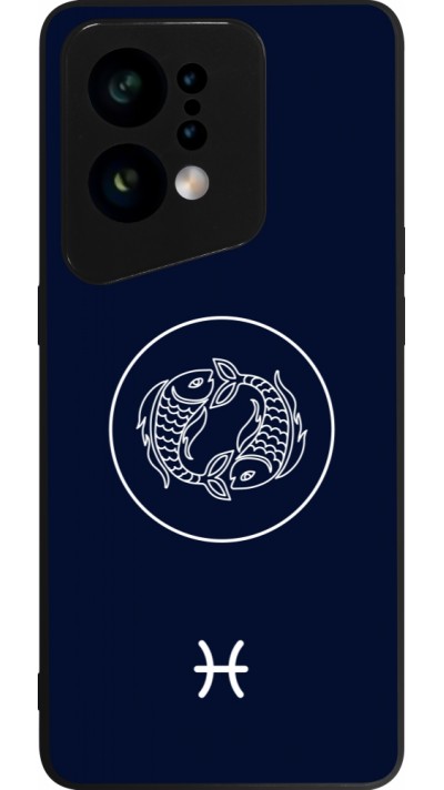 Coque OPPO Find X5 - Silicone rigide noir Astrologie Poissons