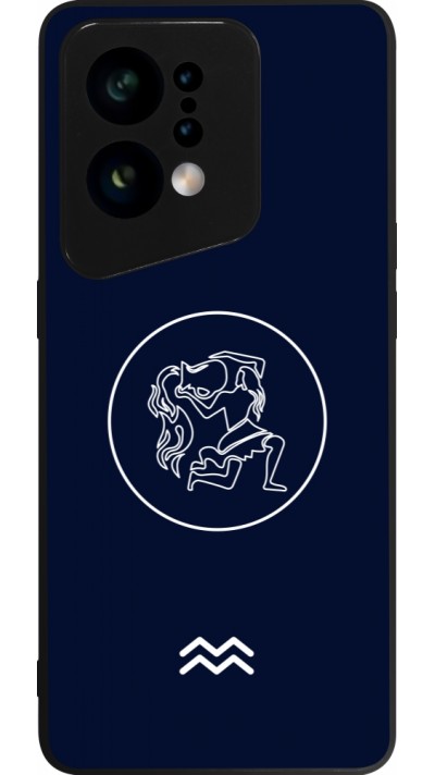 Coque OPPO Find X5 - Silicone rigide noir Astrologie Verseau
