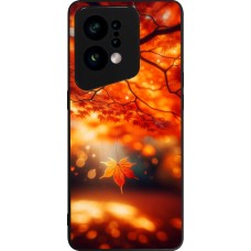 OPPO Find X5 Case Hülle - Silikon schwarz Herbst Magisch Orange