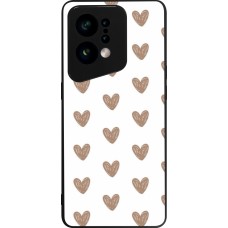 OPPO Find X5 Case Hülle - Silikon schwarz Autumn 2024 brown hearts