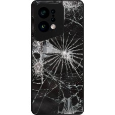 Coque OPPO Find X5 - Silicone rigide noir Broken Screen