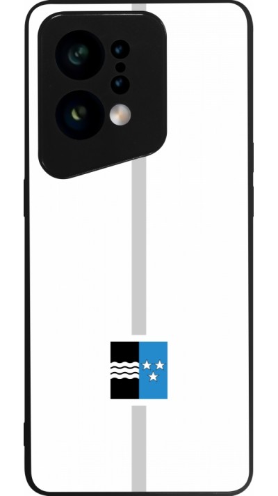 OPPO Find X5 Case Hülle - Silikon schwarz Kanton AG weiss