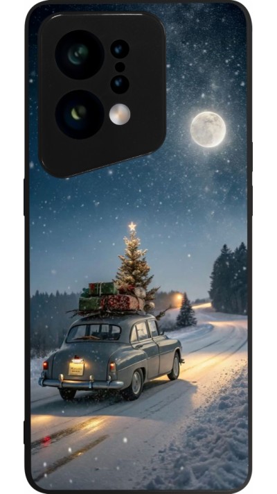 Coque OPPO Find X5 - Silicone rigide noir Christmas 25 Car with Tree Xmas