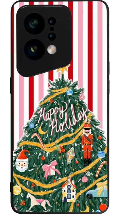 Coque OPPO Find X5 - Silicone rigide noir Christmas 25 Happy Holiday