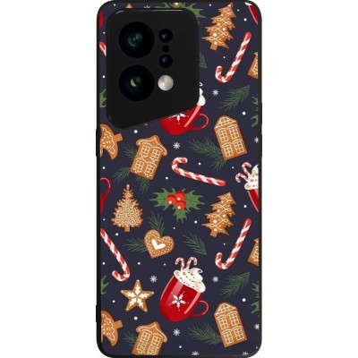 Coque OPPO Find X5 - Silicone rigide noir Christmas 25 Pattern Gingerbread House