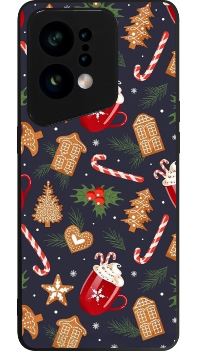 Coque OPPO Find X5 - Silicone rigide noir Christmas 25 Pattern Gingerbread House