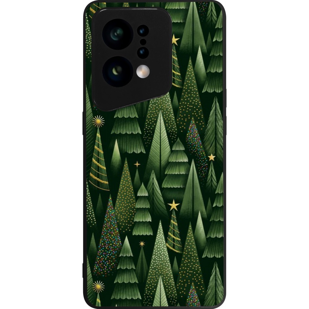 Coque OPPO Find X5 - Silicone rigide noir Christmas 25 Pattern Xmas Tree