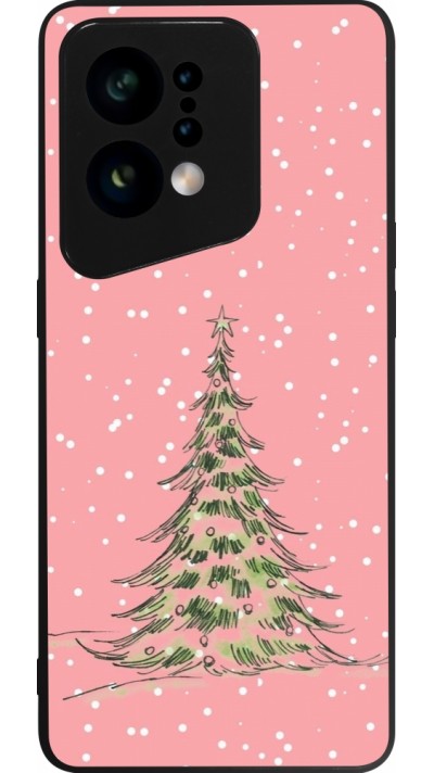 Coque OPPO Find X5 - Silicone rigide noir Christmas 25 Pink Tree