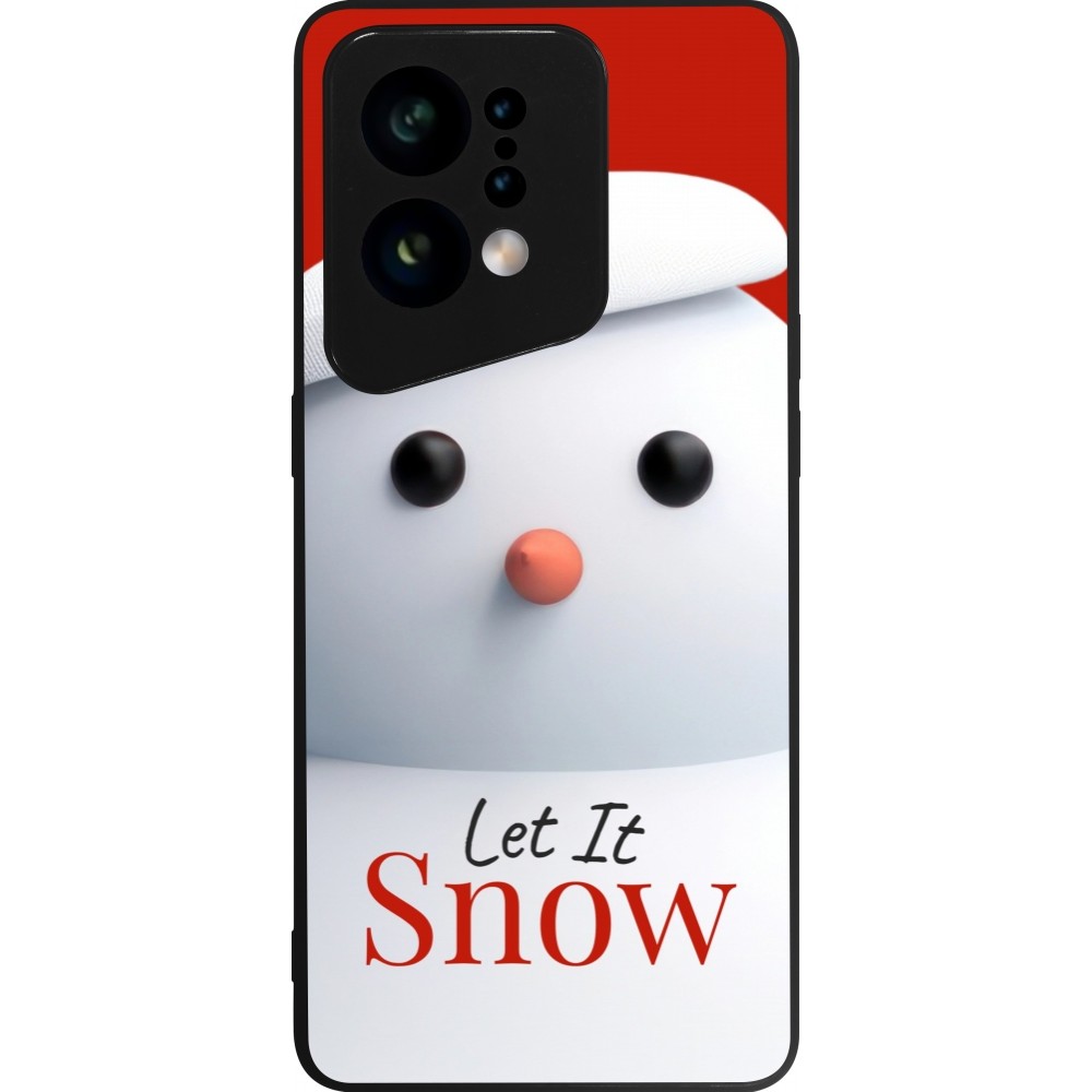 Coque OPPO Find X5 - Silicone rigide noir Christmas 25 Xmas Snowman