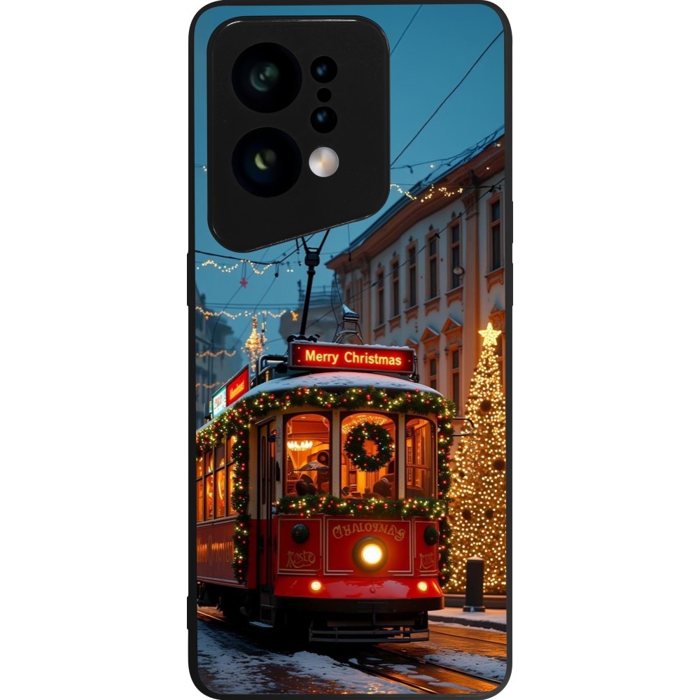 Coque OPPO Find X5 - Silicone rigide noir Christmas 25 Xmas Train