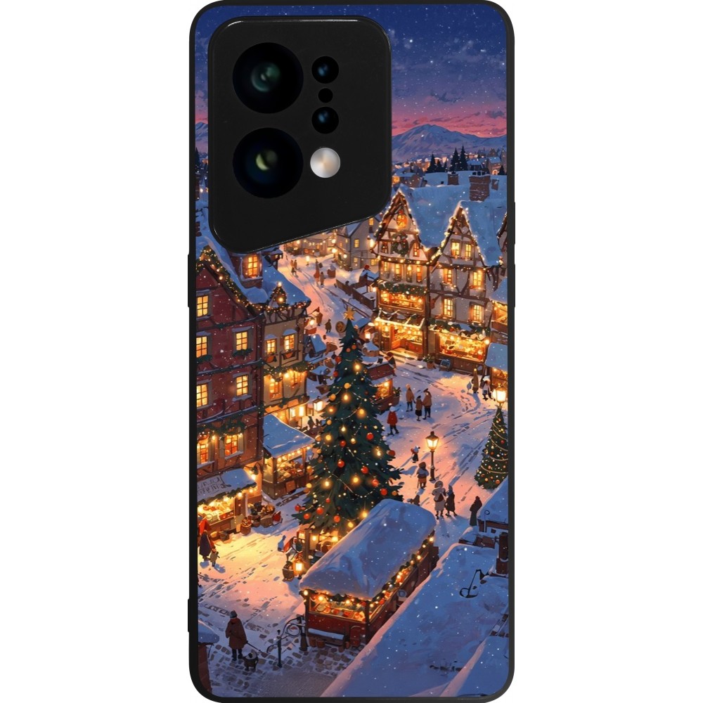 Coque OPPO Find X5 - Silicone rigide noir Christmas 25 Xmas Village