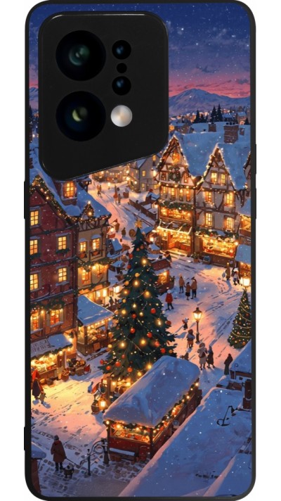 Coque OPPO Find X5 - Silicone rigide noir Christmas 25 Xmas Village