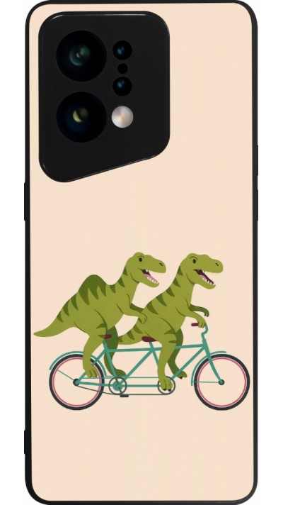 Coque OPPO Find X5 - Silicone rigide noir Dinosaurs on bikes 2026