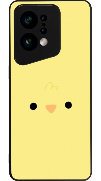 Coque OPPO Find X5 - Silicone rigide noir Easter 2026 Little chicken