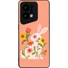 Coque OPPO Find X5 - Silicone rigide noir Easter 2026 Rabbit collage