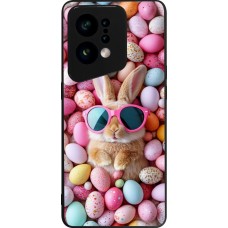 Coque OPPO Find X5 - Silicone rigide noir Easter 2026 Rabbit fun