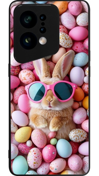 Coque OPPO Find X5 - Silicone rigide noir Easter 2026 Rabbit fun