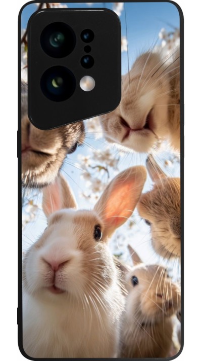 Coque OPPO Find X5 - Silicone rigide noir Easter 2026 Rabbits