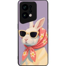 Coque OPPO Find X5 - Silicone rigide noir Easter 2026 Rabbit with scarf