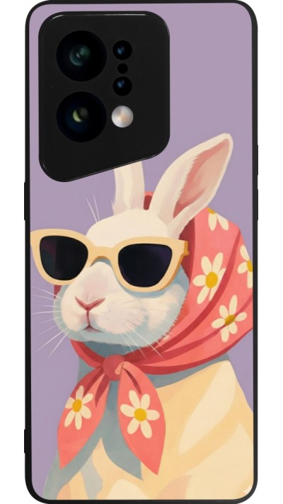 Coque OPPO Find X5 - Silicone rigide noir Easter 2026 Rabbit with scarf