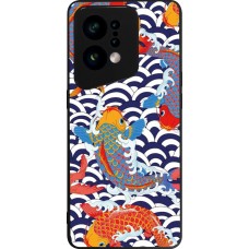 Coque OPPO Find X5 - Silicone rigide noir Easter 2023 japanese fish
