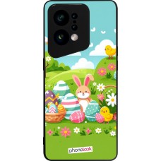 Coque OPPO Find X5 - Silicone rigide noir Easter 2025 Green