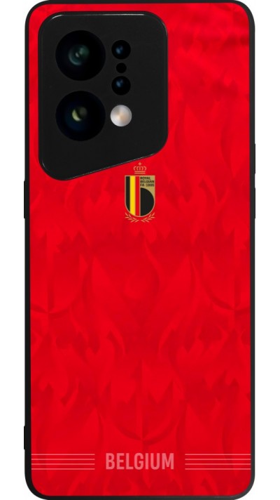 Coque OPPO Find X5 - Silicone rigide noir Maillot de football Belgique 2026 personnalisable
