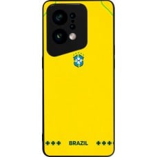 Coque OPPO Find X5 - Silicone rigide noir Maillot de football Bresil 2026 personnalisable