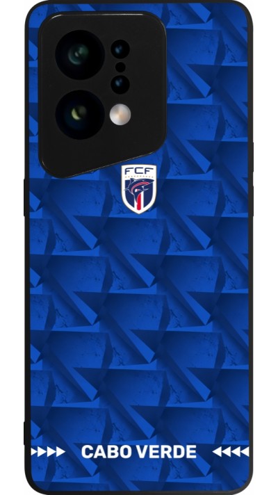 Coque OPPO Find X5 - Silicone rigide noir Maillot de football Cap-Vert 2026 personnalisable