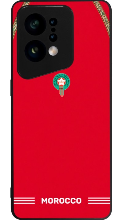 Coque OPPO Find X5 - Silicone rigide noir Maillot de football Maroc 2026 personnalisable