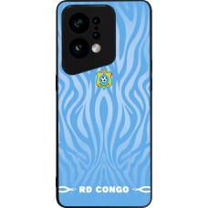 Coque OPPO Find X5 - Silicone rigide noir Maillot de football RD Congo 2026 personnalisable
