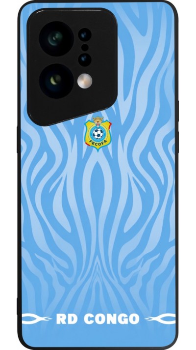 Coque OPPO Find X5 - Silicone rigide noir Maillot de football RD Congo 2026 personnalisable