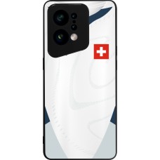 Coque OPPO Find X5 - Silicone rigide noir Maillot de football Suisse Extérieur personnalisable