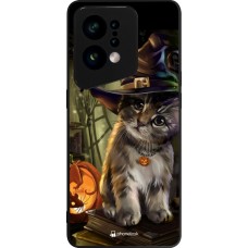 Coque OPPO Find X5 - Silicone rigide noir Halloween 21 Witch cat