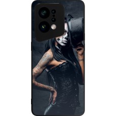 Coque OPPO Find X5 - Silicone rigide noir Halloween 22 Tattooed Girl