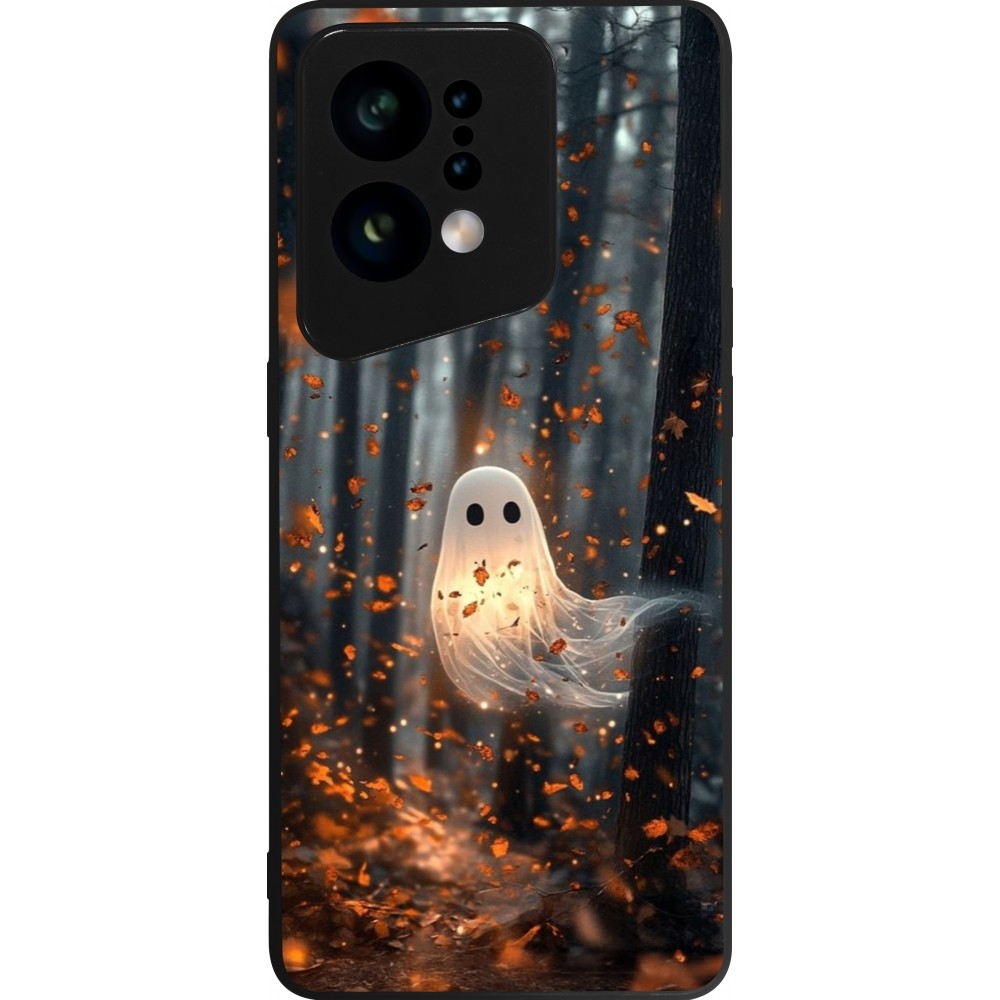 Coque OPPO Find X5 - Silicone rigide noir Halloween 2025 Ghost in the forest