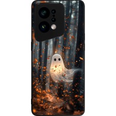 Coque OPPO Find X5 - Silicone rigide noir Halloween 2025 Ghost in the forest