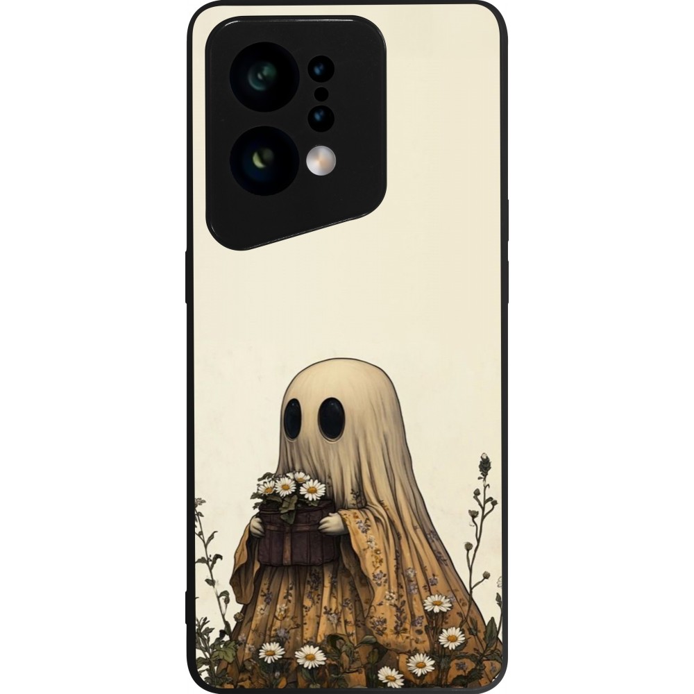 Coque OPPO Find X5 - Silicone rigide noir Halloween 2025 Ghost gardener