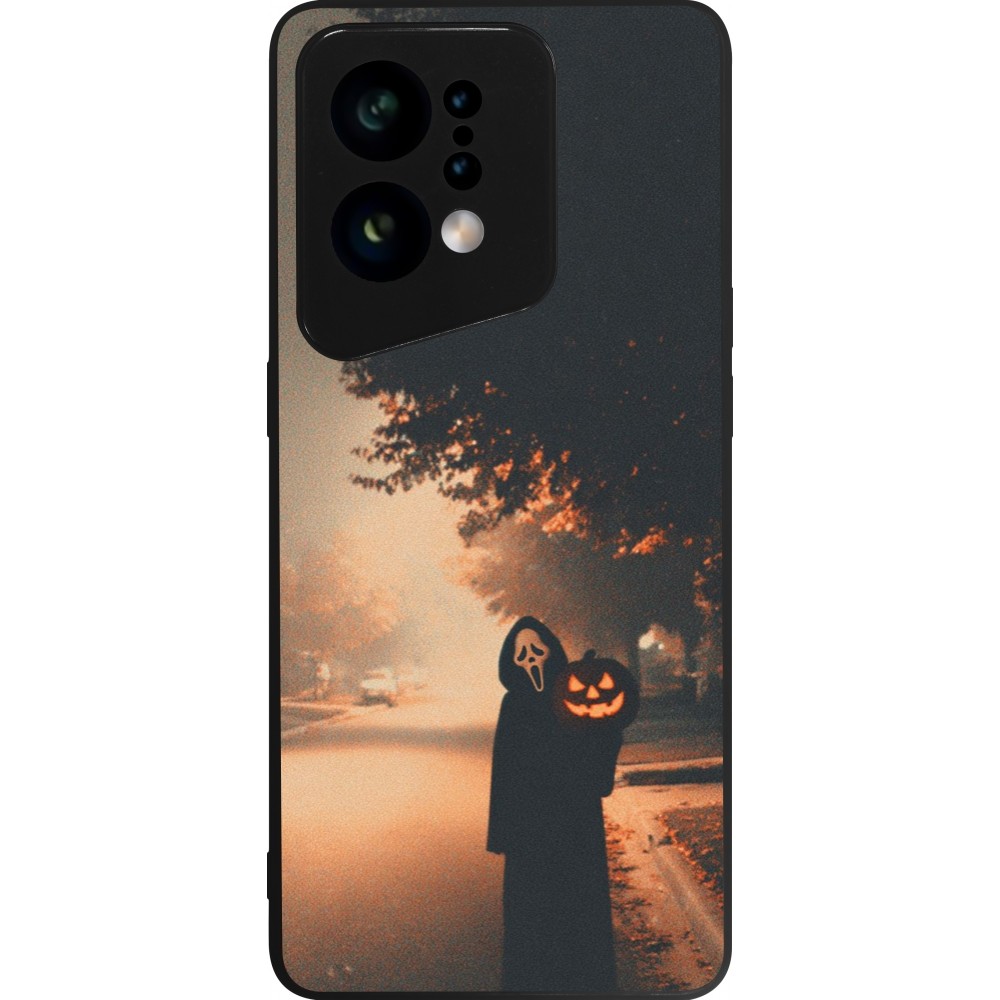 Coque OPPO Find X5 - Silicone rigide noir Halloween 2025 Scream