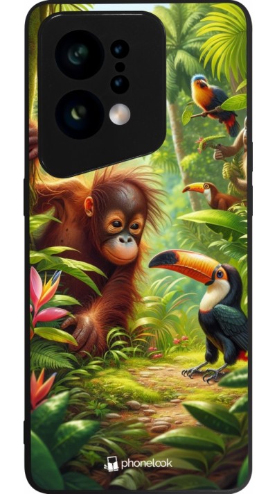 Coque OPPO Find X5 - Silicone rigide noir Jungle Tropicale Tayrona