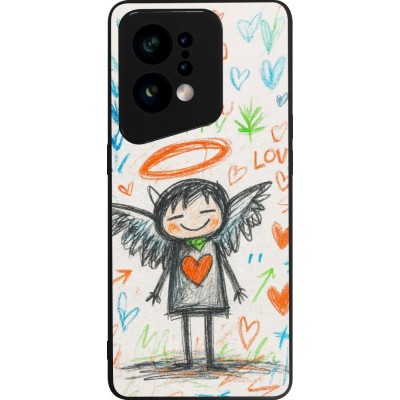 OPPO Find X5 Case Hülle - Silikon schwarz Little Angel Sketch Love